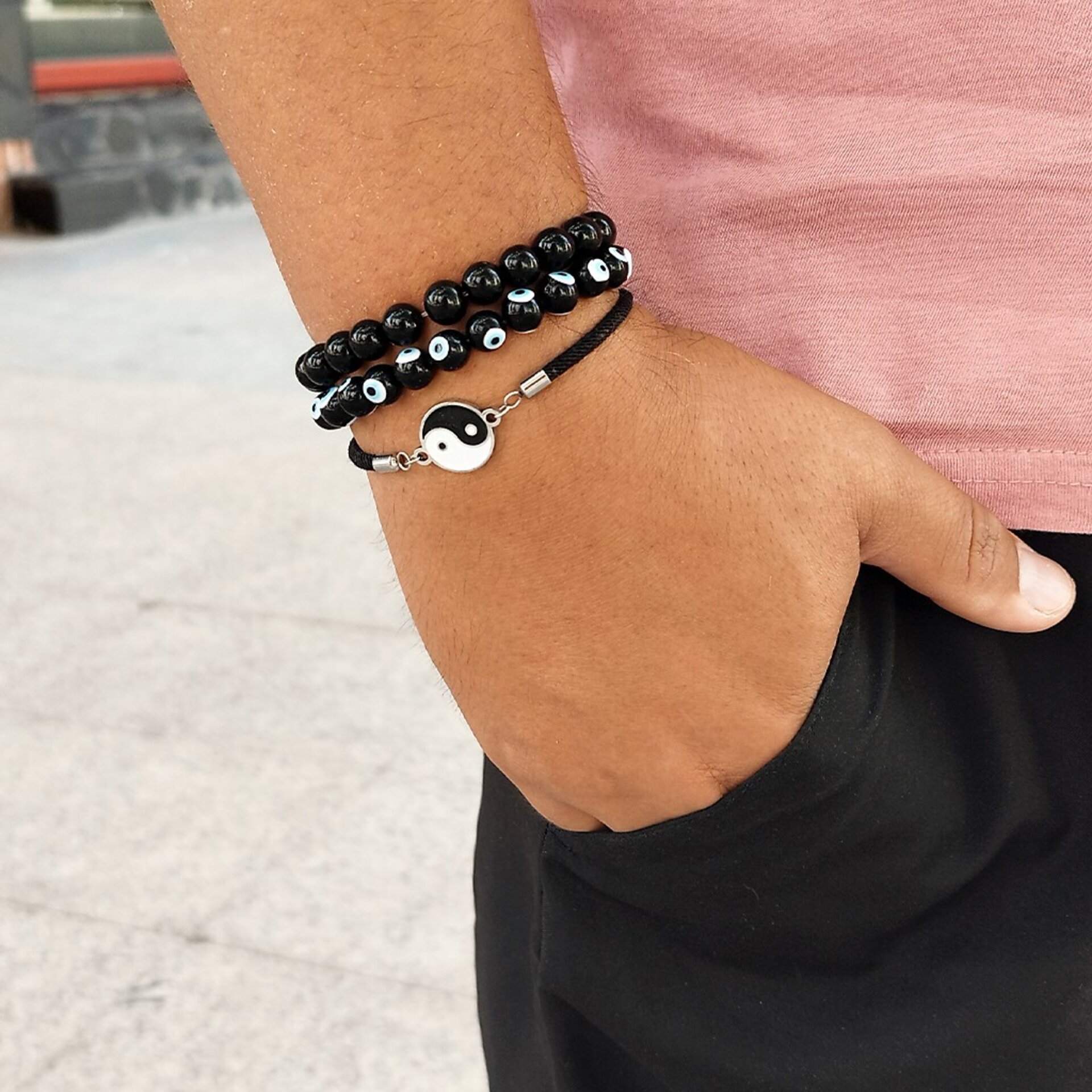 Pulsera Ying Yang Acero Inoxidable Esmaltado - 6