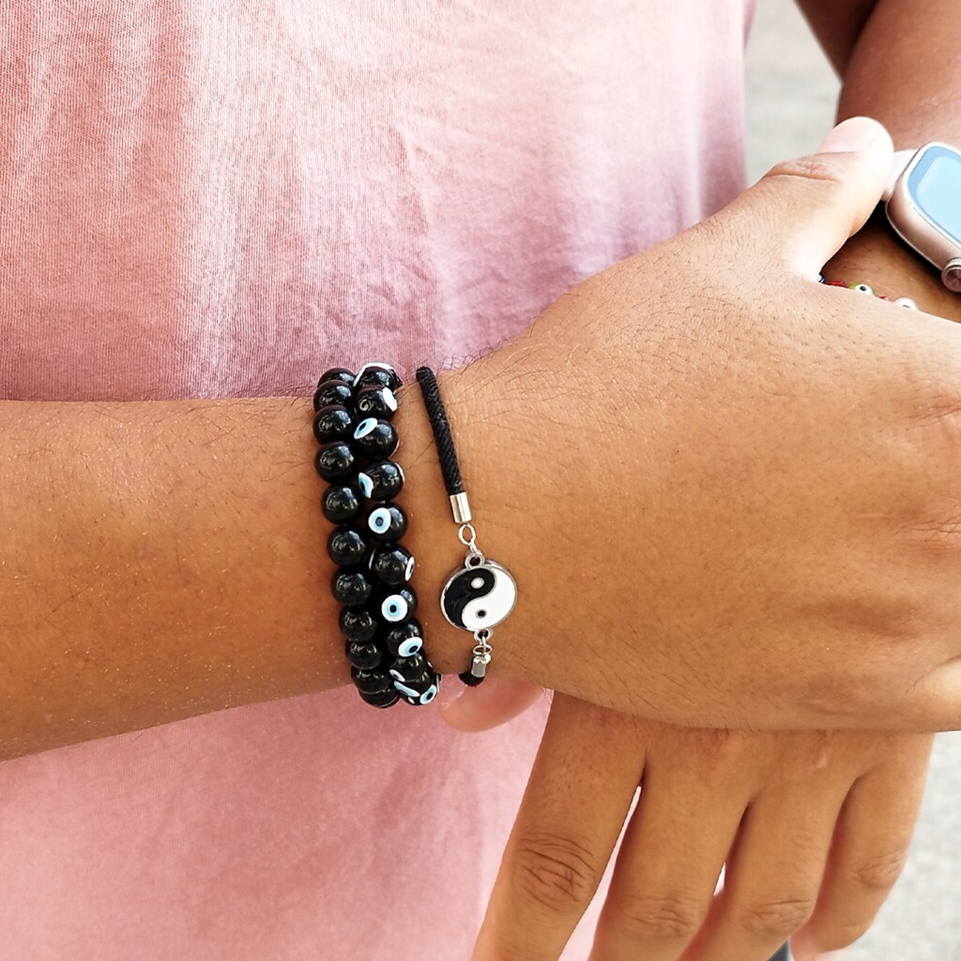 Pulsera Ying Yang Acero Inoxidable Esmaltado - 8