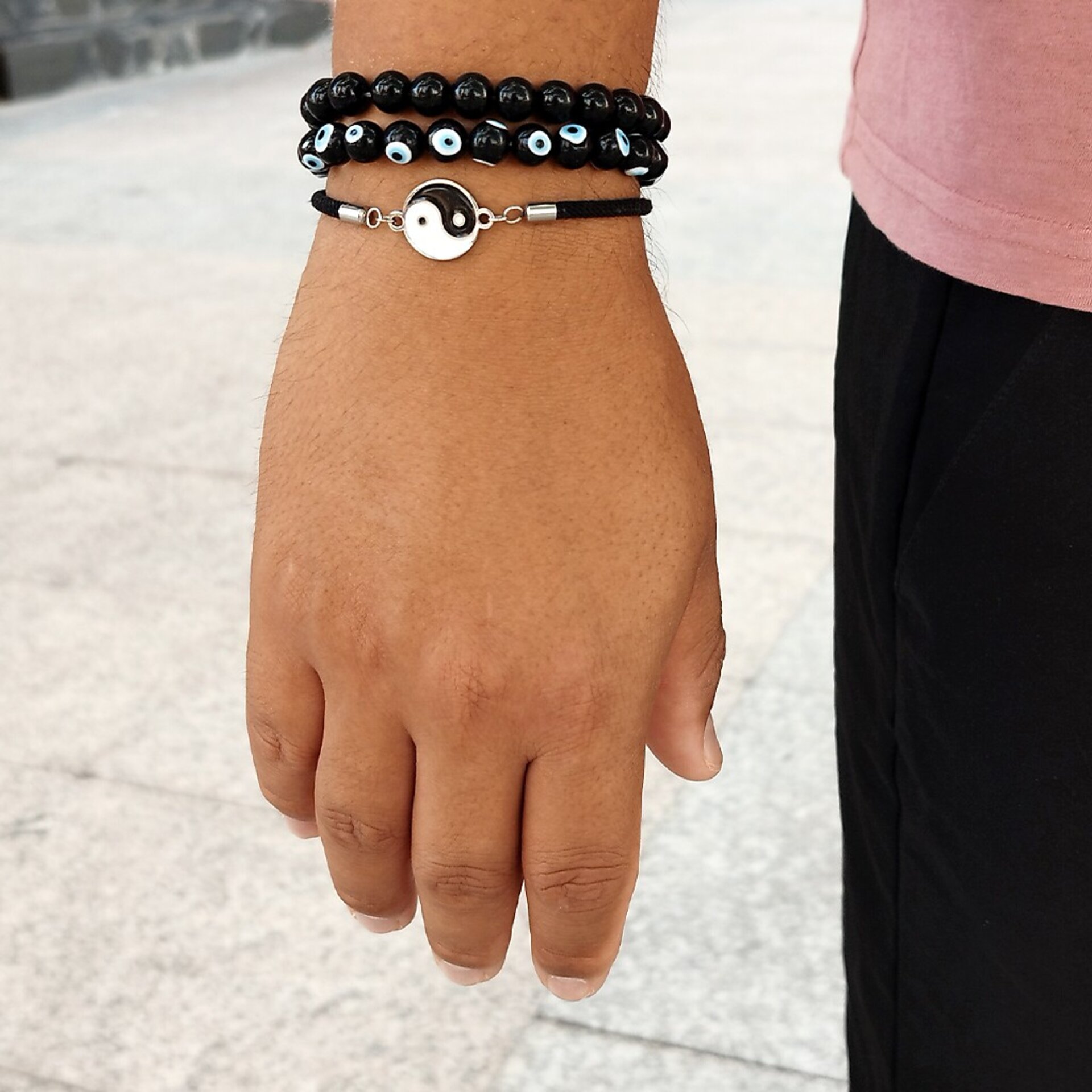 Pulsera Ying Yang Acero Inoxidable Esmaltado - 7